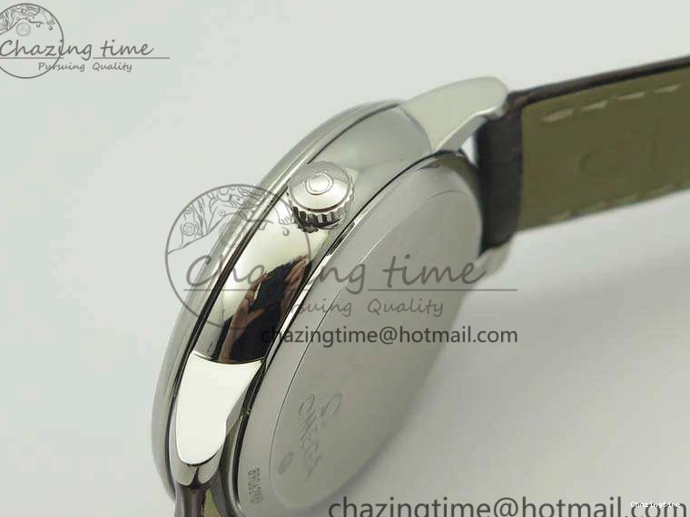 0310 FashionForward De Ville Prestige Real Power Reserve SS TW 1:1 Best Edition White Dial SS Markers On Leather Strap A 8095